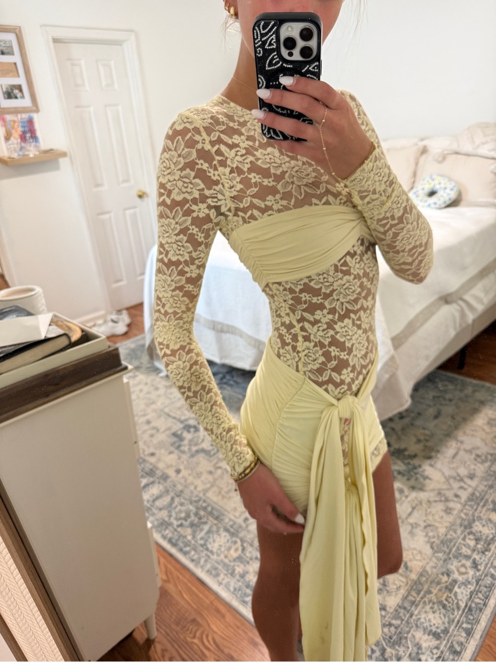Lioness Midnight Mini Dress in Butter XS - Picture 3 of 9